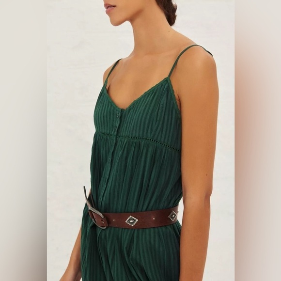 ba&sh / Ully Texture Stripe strappy tiered Midi Sundress L - Picture 4 of 7